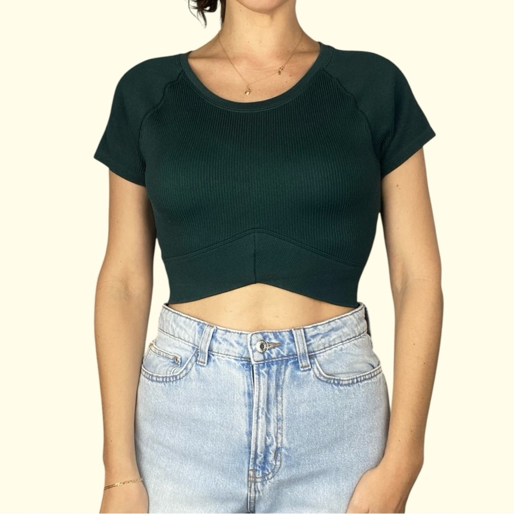 Dark Green Women's Crop Top